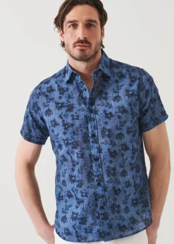 PATRICK ASSARAF Floral Print Linen Shirt|Men Shirts