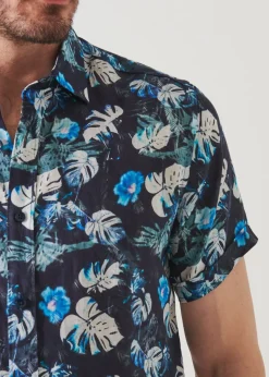 PATRICK ASSARAF Floral Tropical Print Linen Shirt|Men Shirts