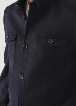 PATRICK ASSARAF Four Patch Pocket Wool Shirt Jacket|Men Shirt Jackets