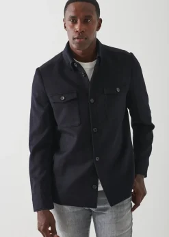 PATRICK ASSARAF Four Patch Pocket Wool Shirt Jacket|Men Shirt Jackets