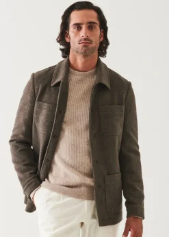 PATRICK ASSARAF Four Patch Pocket Wool Shirt Jacket|Men Outerwear