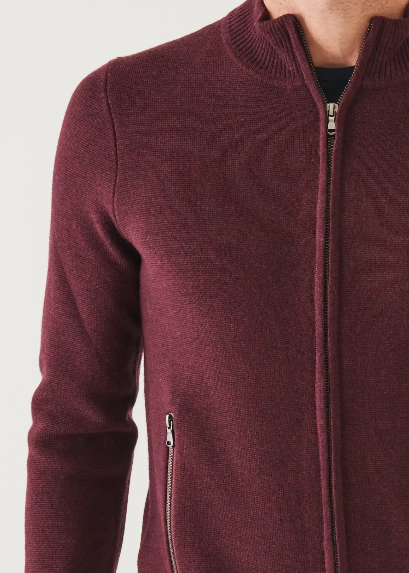 PATRICK ASSARAF Full-Zip Half Milano Cardigan|Men Knitwear