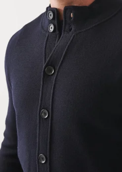 PATRICK ASSARAF Half Milano Stitch Mock Cardigan|Men Knitwear