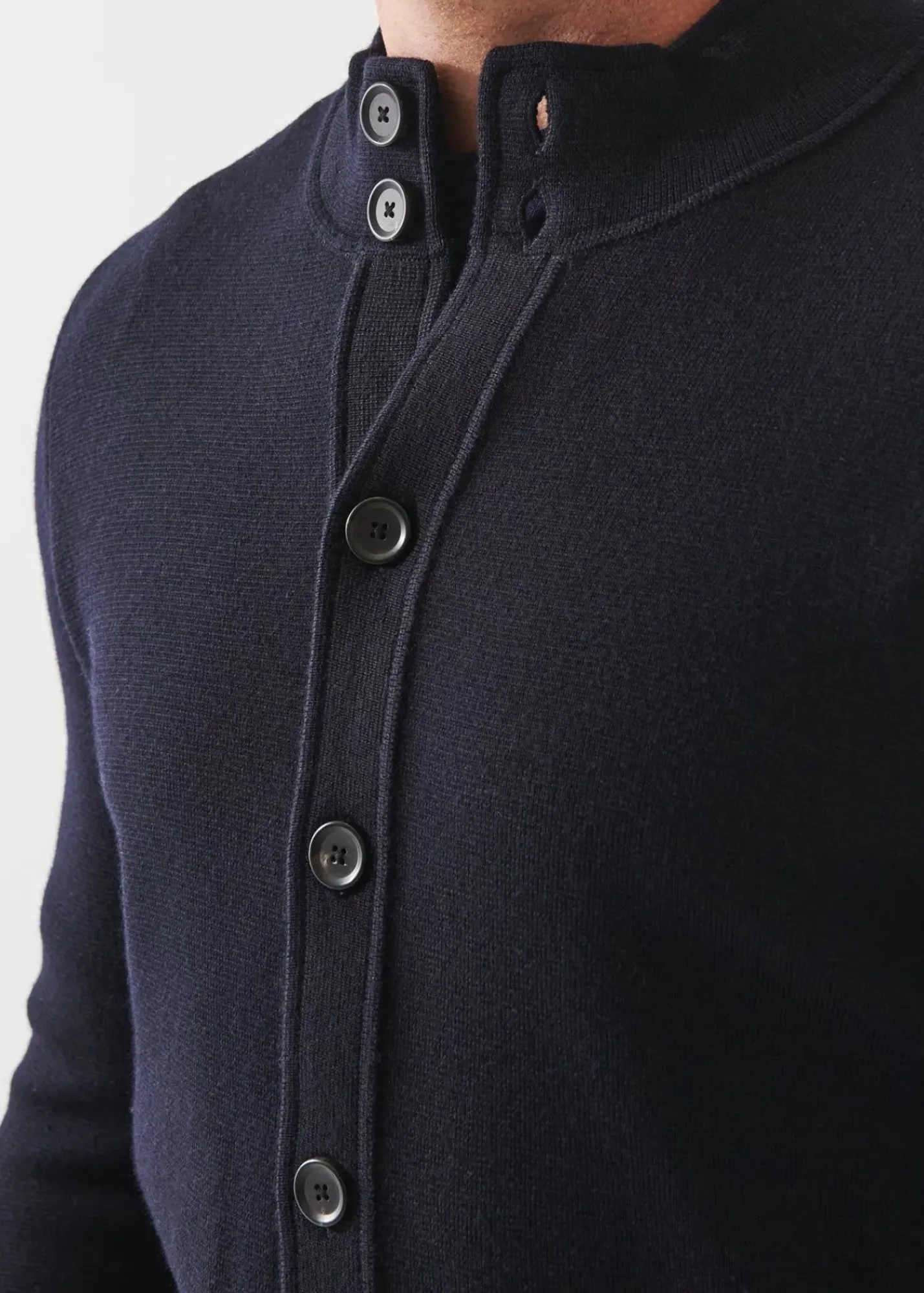 PATRICK ASSARAF Half Milano Stitch Mock Cardigan|Men Knitwear