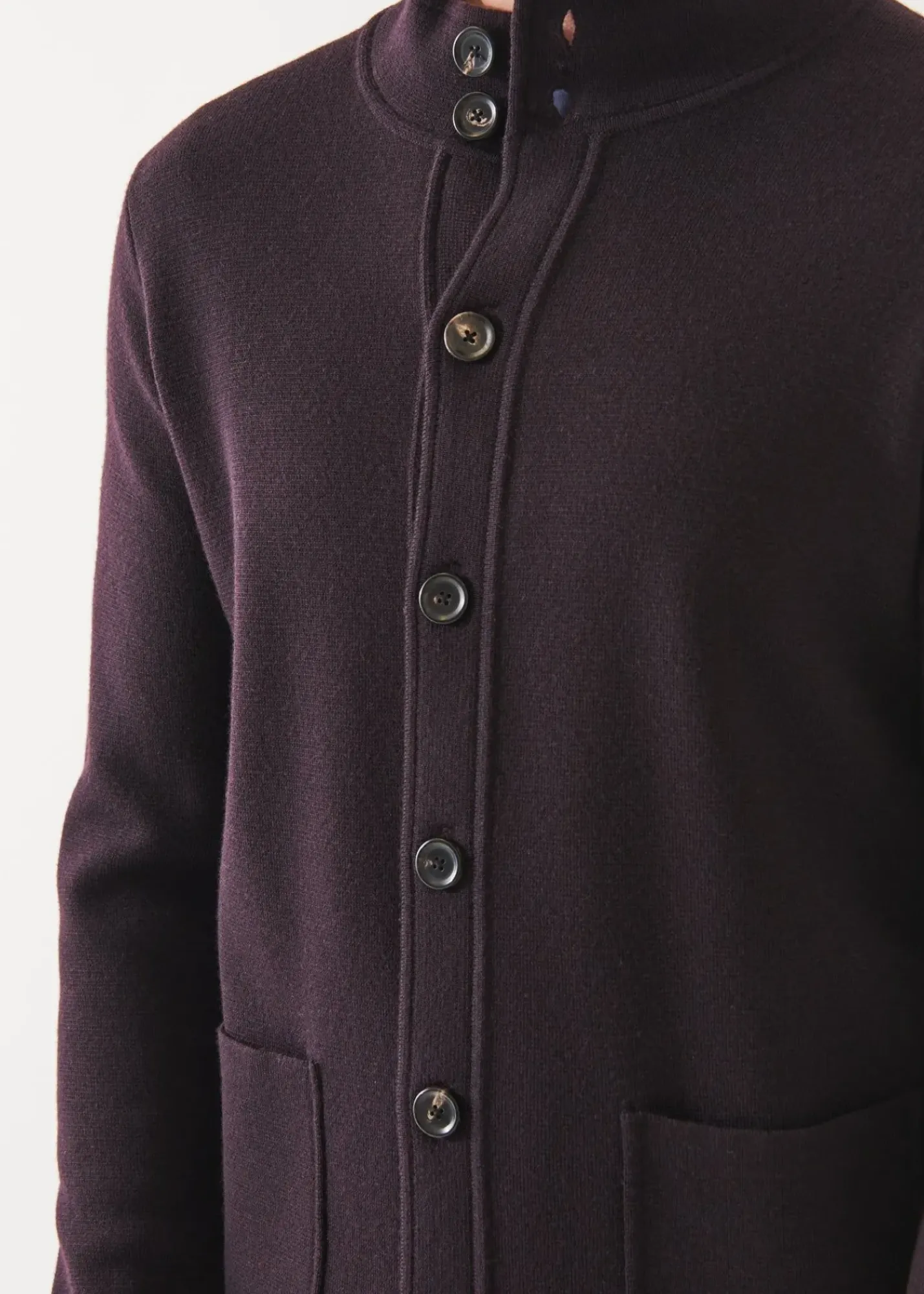 PATRICK ASSARAF Half Milano Stitch Mock Cardigan|Men Knitwear
