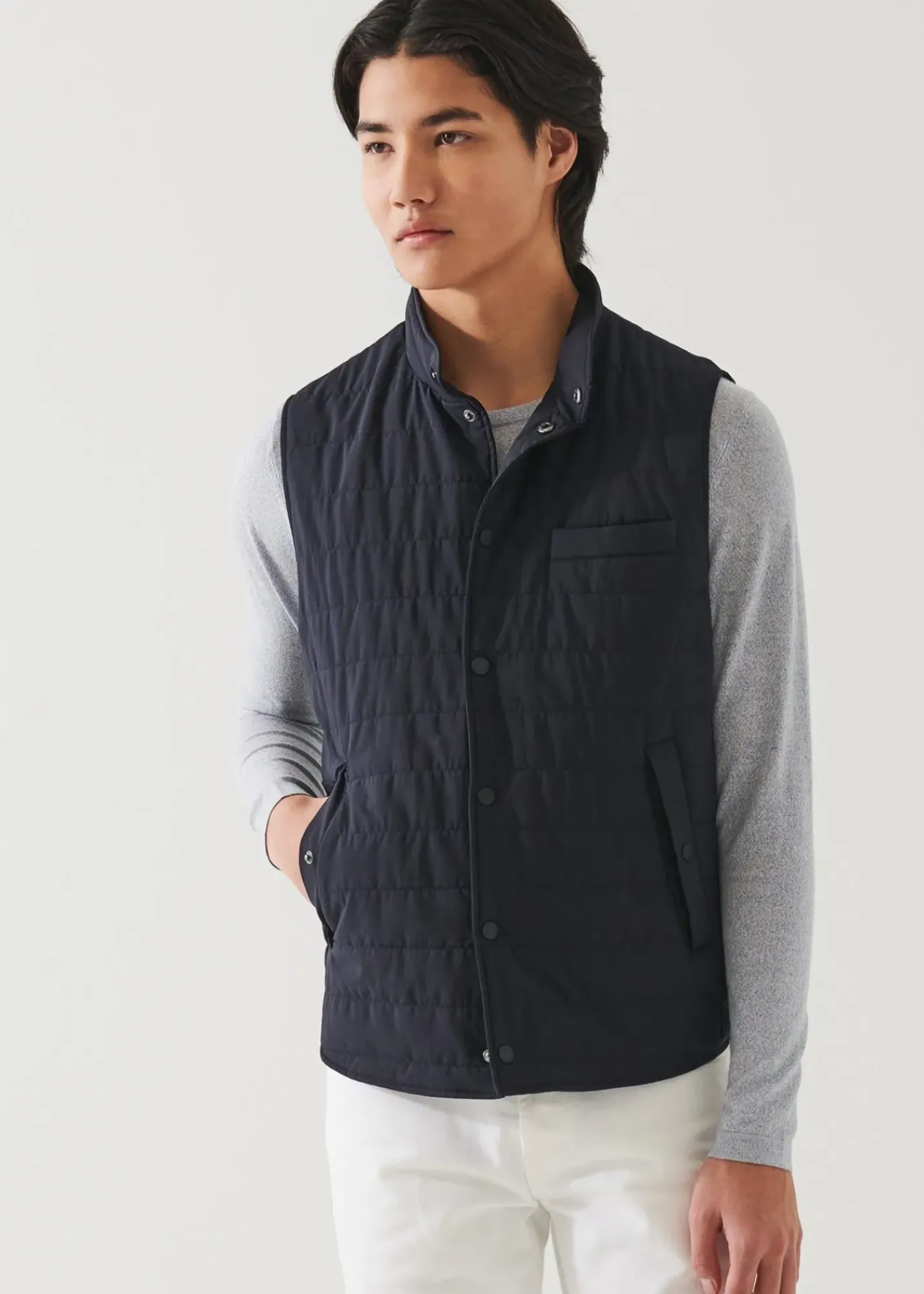 PATRICK ASSARAF Italian Nylon Quilted Vest|Men Outerwear