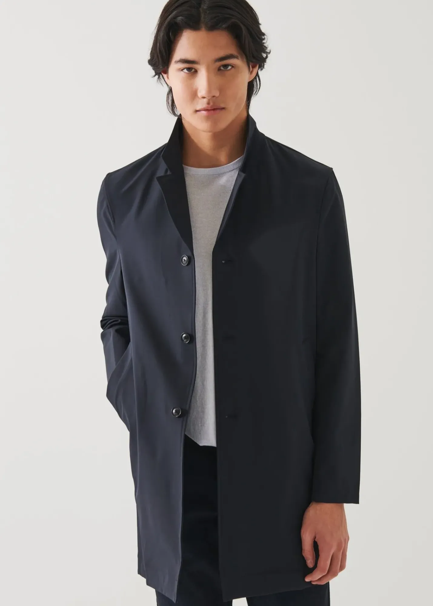 PATRICK ASSARAF Italian Nylon Trench Coat|Men Outerwear