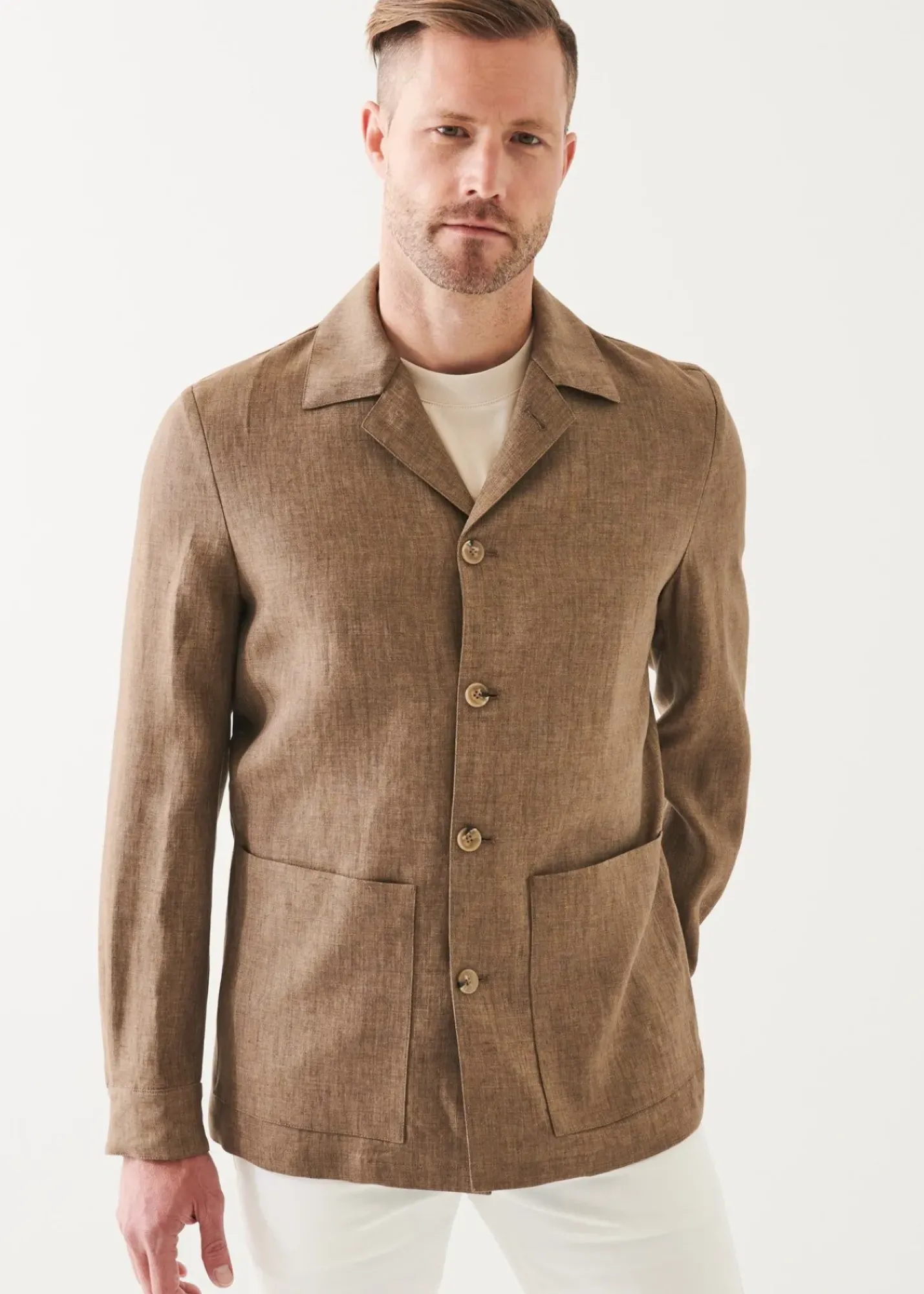 PATRICK ASSARAF Italian One Pocket Shirt Jacket|Men Shirt Jackets