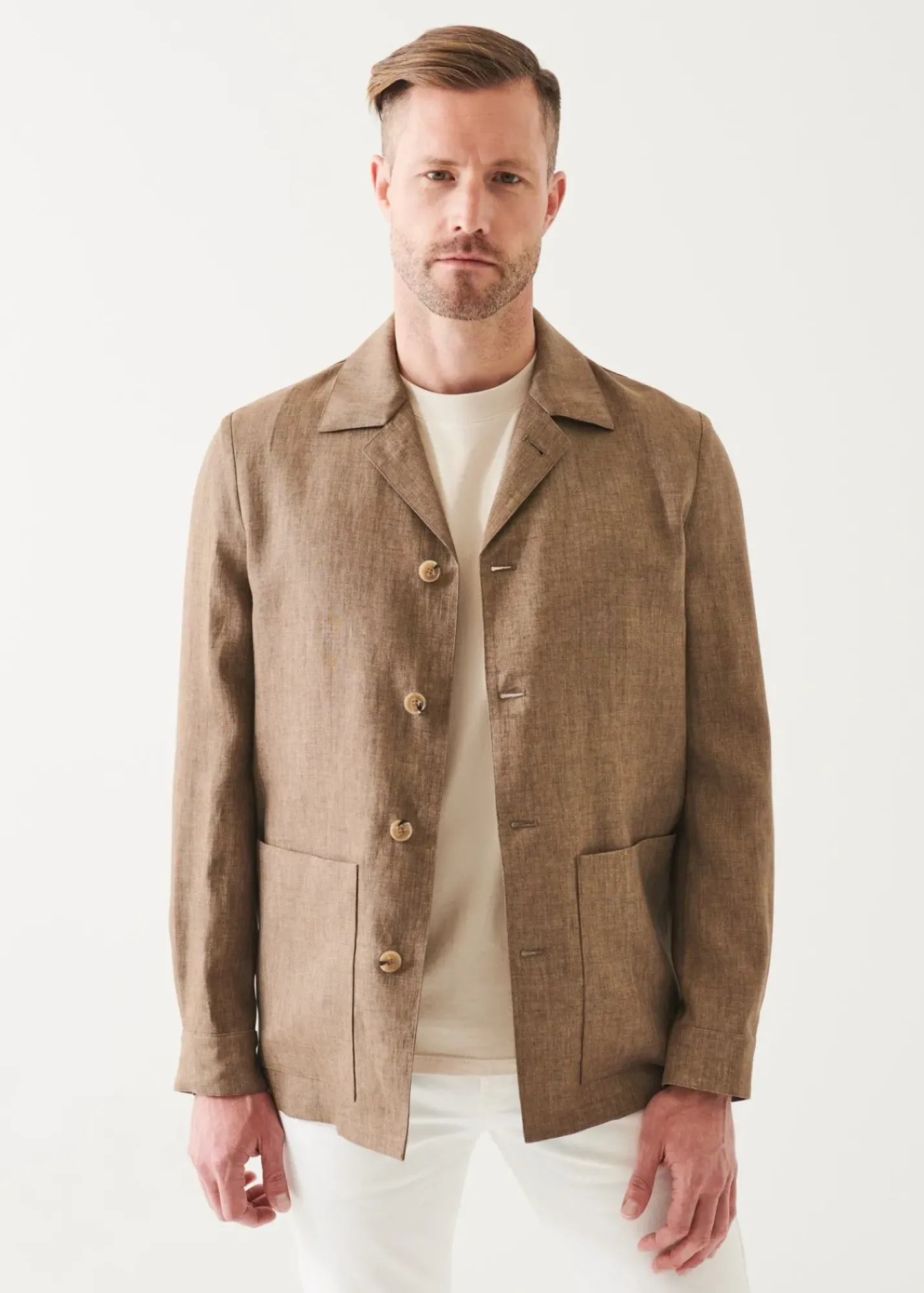 PATRICK ASSARAF Italian One Pocket Shirt Jacket|Men Shirt Jackets