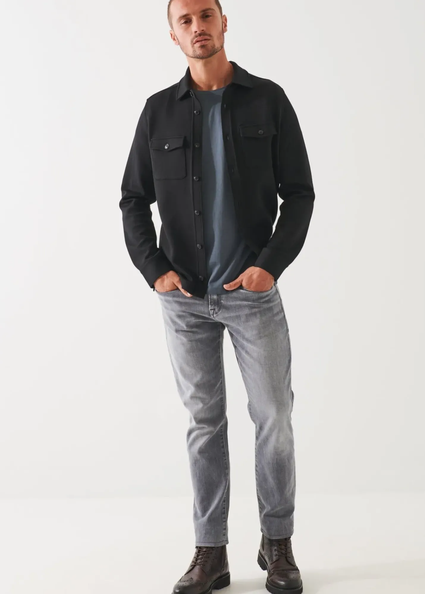 PATRICK ASSARAF Japanese Double-Face Shirt Jacket|Men Outerwear