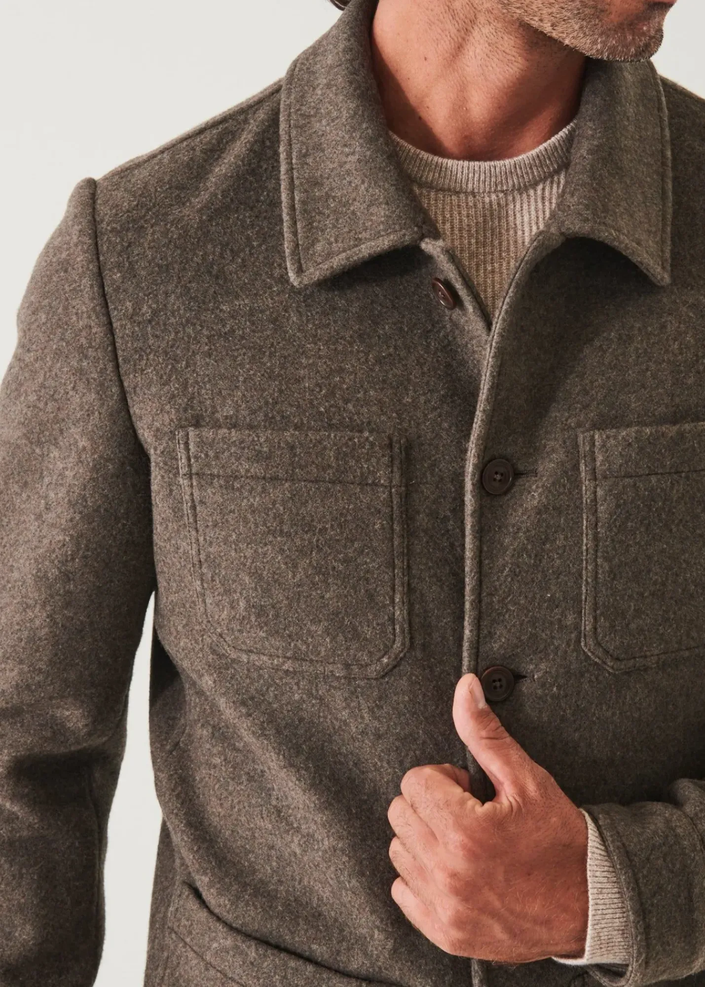 PATRICK ASSARAF Japanese Double-Face Shirt Jacket|Men Shirt Jackets