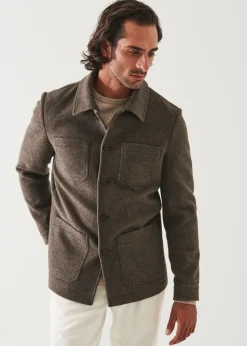 PATRICK ASSARAF Japanese Double-Face Shirt Jacket|Men Shirt Jackets