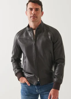PATRICK ASSARAF Leather Zip-Up Bomber|Men Outerwear