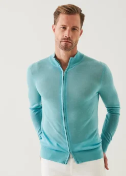 PATRICK ASSARAF Lightweight Merino Blend Full Zip Sweater|Men Knitwear