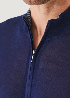 PATRICK ASSARAF Lightweight Merino Blend Full Zip Sweater|Men Knitwear