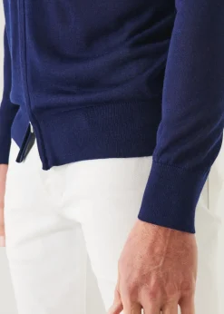 PATRICK ASSARAF Lightweight Merino Blend Full Zip Sweater|Men Knitwear