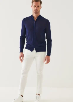 PATRICK ASSARAF Lightweight Merino Blend Full Zip Sweater|Men Knitwear