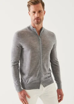 PATRICK ASSARAF Lightweight Merino Blend Full Zip Sweater|Men Knitwear