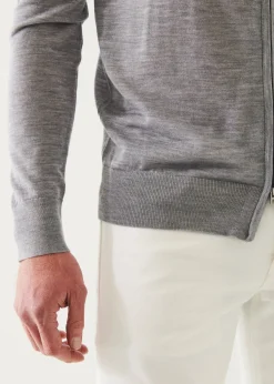 PATRICK ASSARAF Lightweight Merino Blend Full Zip Sweater|Men Knitwear