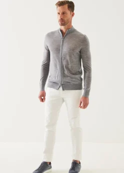 PATRICK ASSARAF Lightweight Merino Blend Full Zip Sweater|Men Knitwear