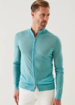 PATRICK ASSARAF Lightweight Merino Blend Full Zip Sweater|Men Knitwear