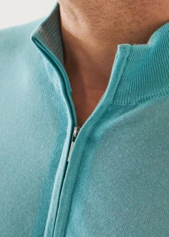 PATRICK ASSARAF Lightweight Merino Blend Full Zip Sweater|Men Knitwear