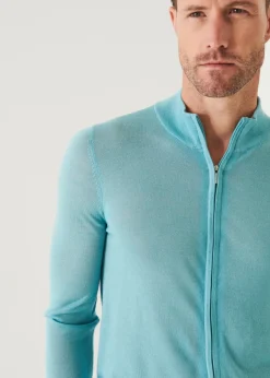PATRICK ASSARAF Lightweight Merino Blend Full Zip Sweater|Men Knitwear