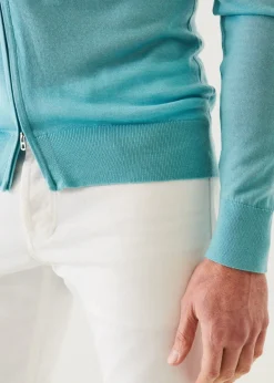 PATRICK ASSARAF Lightweight Merino Blend Full Zip Sweater|Men Knitwear