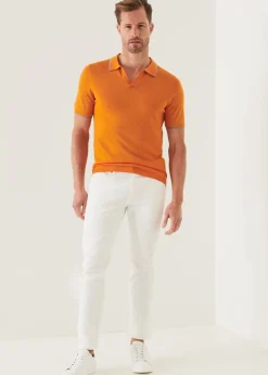 PATRICK ASSARAF Lightweight Merino Blend Open Polo|Men Polos