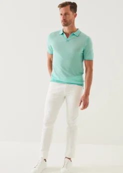 PATRICK ASSARAF Lightweight Merino Blend Open Polo|Men Polos