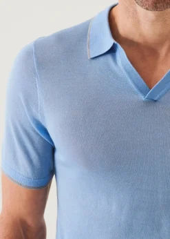PATRICK ASSARAF Lightweight Merino Blend Open Polo|Men Polos