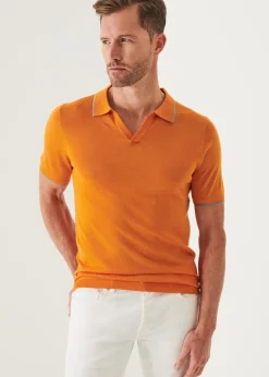 PATRICK ASSARAF Lightweight Merino Blend Open Polo|Men Knitwear