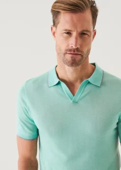 PATRICK ASSARAF Lightweight Merino Blend Open Polo|Men Knitwear