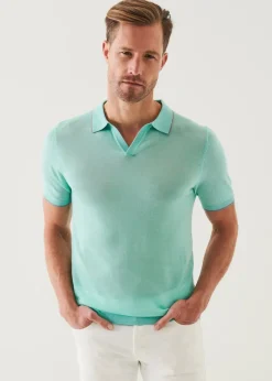 PATRICK ASSARAF Lightweight Merino Blend Open Polo|Men Knitwear