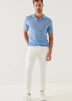 PATRICK ASSARAF Lightweight Merino Blend Open Polo|Men Knitwear