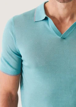PATRICK ASSARAF Lightweight Merino Blend Open Polo|Men Knitwear