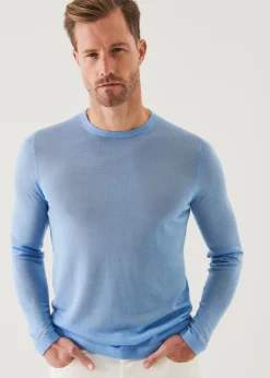 PATRICK ASSARAF Lightweight Merino Blend Crewneck Sweater|Men Knitwear