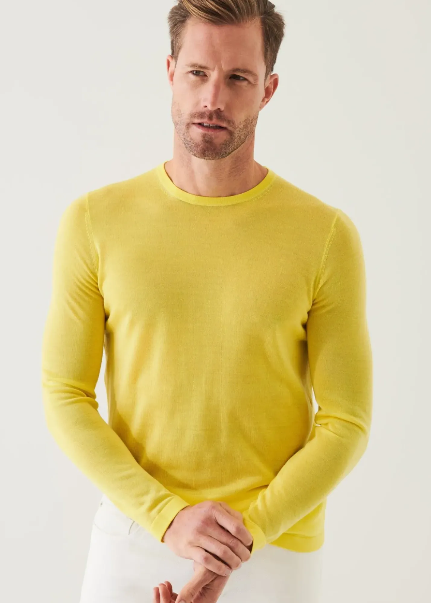 PATRICK ASSARAF Lightweight Merino Blend Crewneck Sweater|Men Knitwear