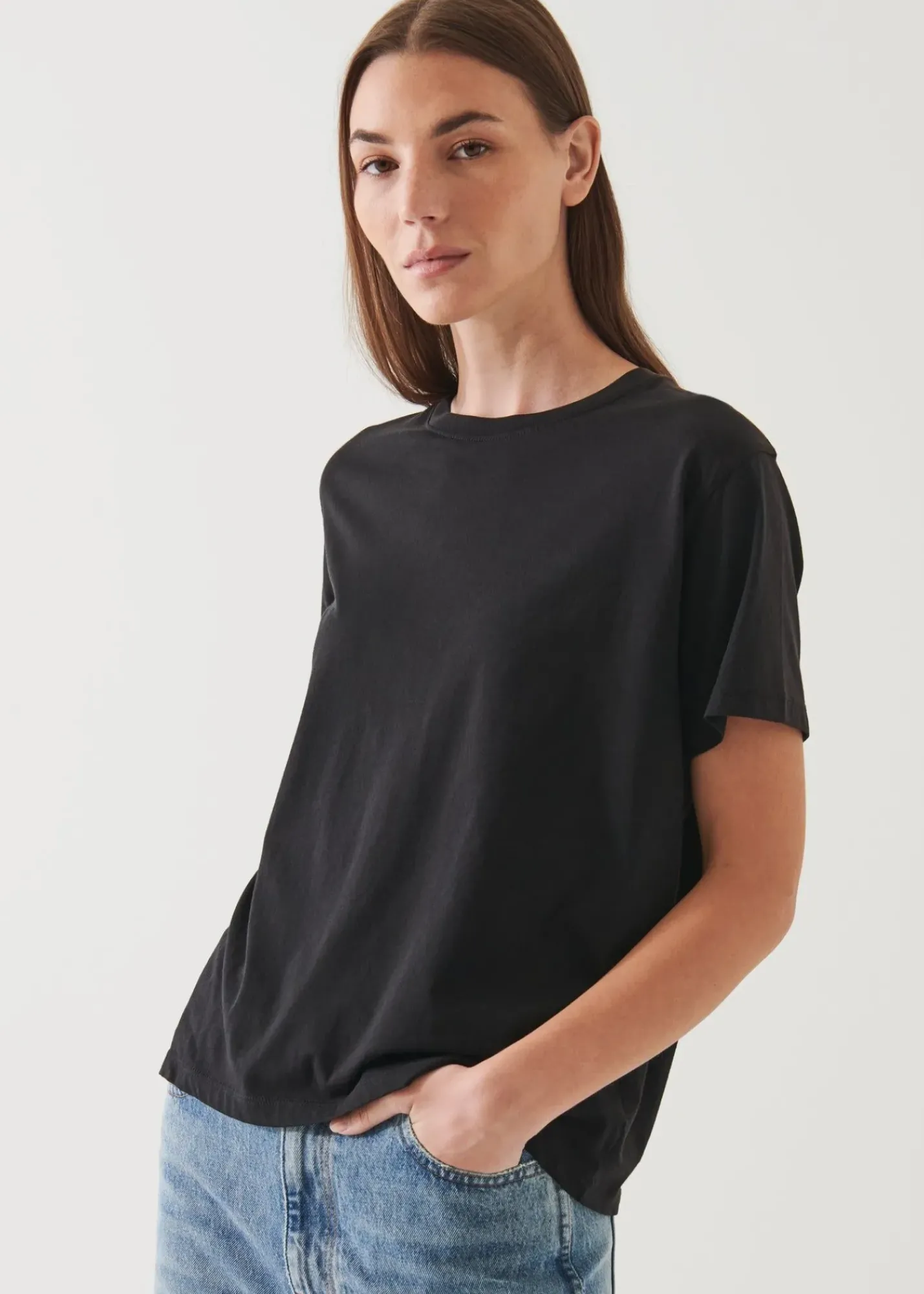 PATRICK ASSARAF Lightweight Pima Cotton Boyfriend T-Shirt|Women T-Shirts