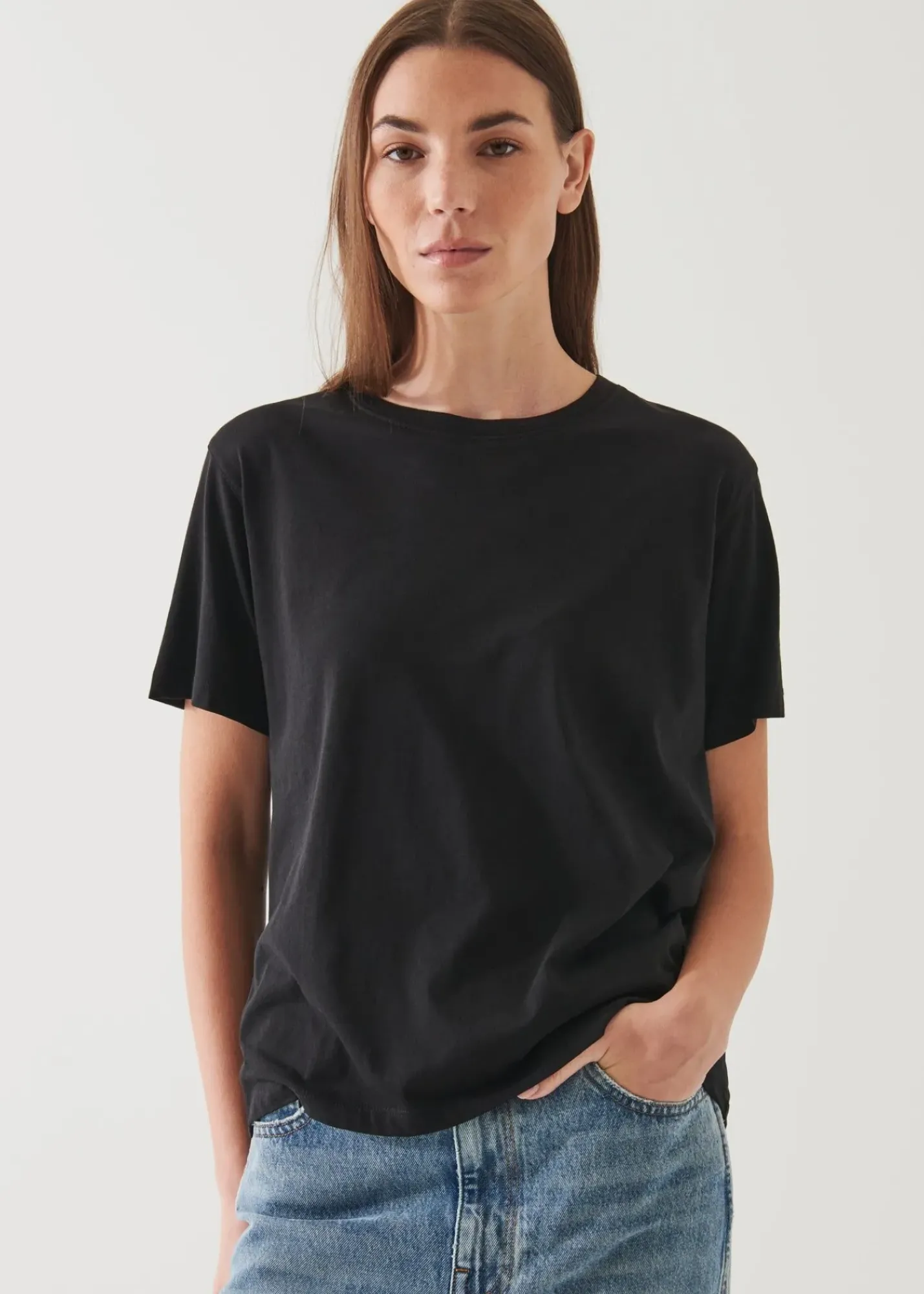 PATRICK ASSARAF Lightweight Pima Cotton Boyfriend T-Shirt|Women T-Shirts