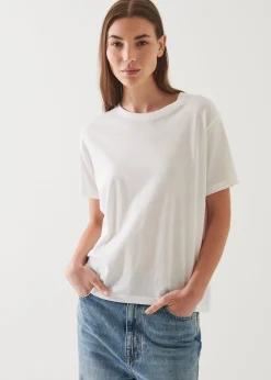 PATRICK ASSARAF Lightweight Pima Cotton Boyfriend T-Shirt|Women T-Shirts