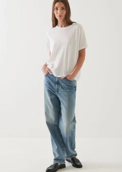 PATRICK ASSARAF Lightweight Pima Cotton Boyfriend T-Shirt|Women T-Shirts