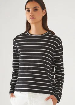PATRICK ASSARAF Lightweight Pima Cotton Reverse Spray Long Sleeve T-Shirt|Women T-Shirts