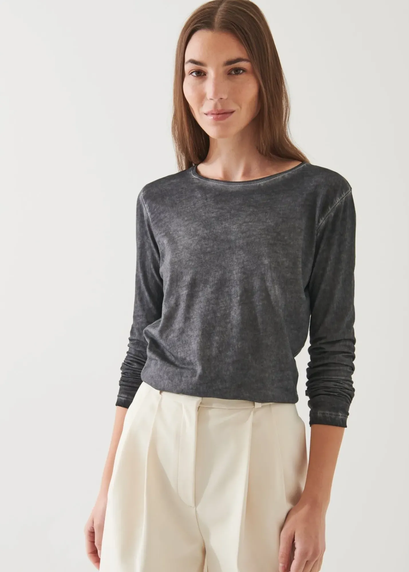 PATRICK ASSARAF Lightweight Pima Cotton Sublime Long Sleeve T-Shirt|Women T-Shirts
