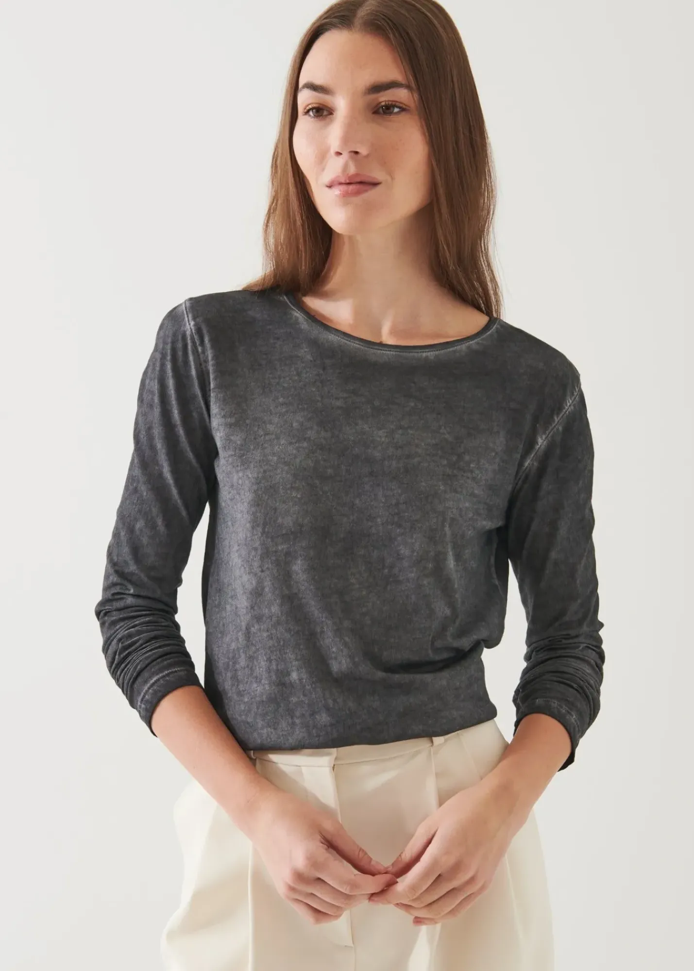 PATRICK ASSARAF Lightweight Pima Cotton Sublime Long Sleeve T-Shirt|Women T-Shirts