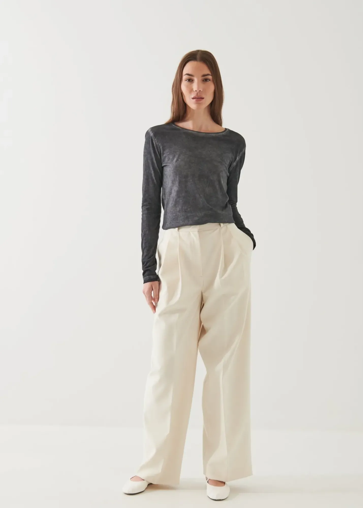 PATRICK ASSARAF Lightweight Pima Cotton Sublime Long Sleeve T-Shirt|Women T-Shirts