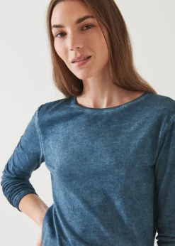 PATRICK ASSARAF Lightweight Pima Cotton Sublime Long Sleeve T-Shirt|Women T-Shirts