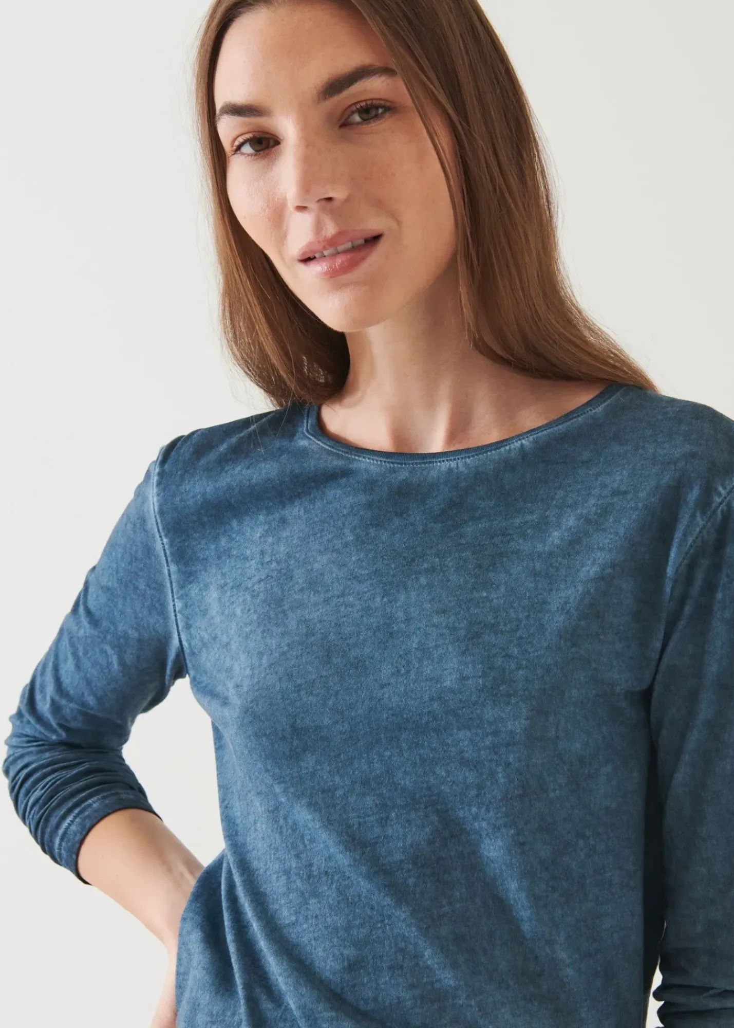 PATRICK ASSARAF Lightweight Pima Cotton Sublime Long Sleeve T-Shirt|Women T-Shirts