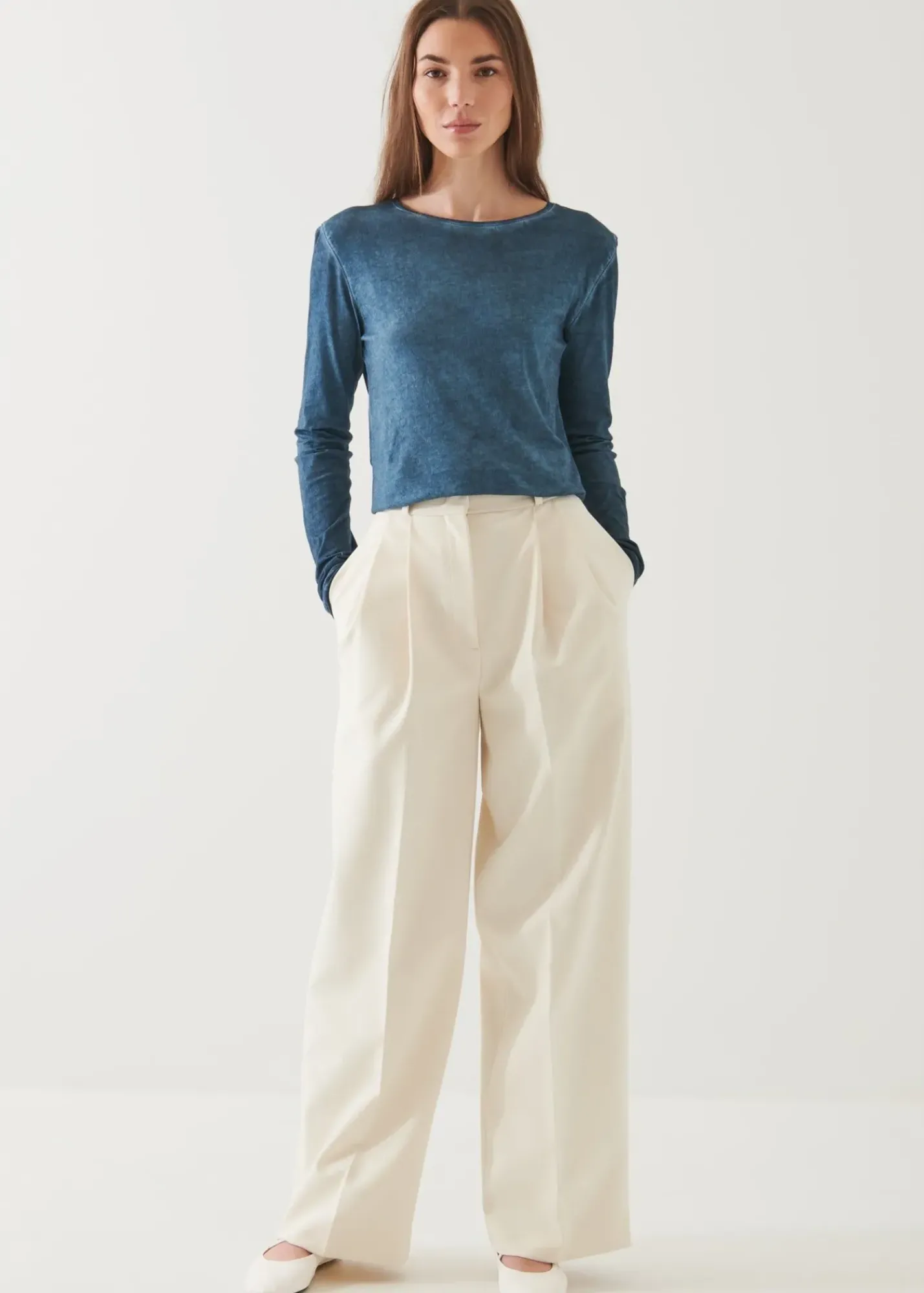 PATRICK ASSARAF Lightweight Pima Cotton Sublime Long Sleeve T-Shirt|Women T-Shirts