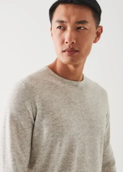 PATRICK ASSARAF Linen Blend Crewneck Sweater|Men Knitwear